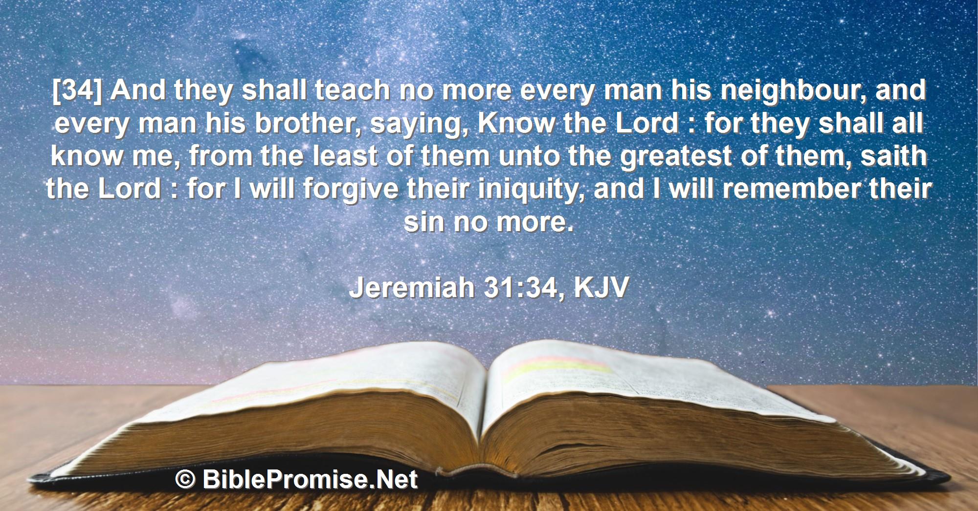 Saturday, June 3, 2023 - Jeremiah 31:34 (KJV) - Bible promise that God will forgive His people.